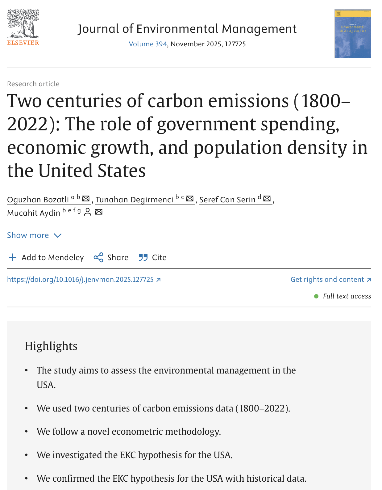 Bölümümüzden Uluslararası Yayın Başarısı